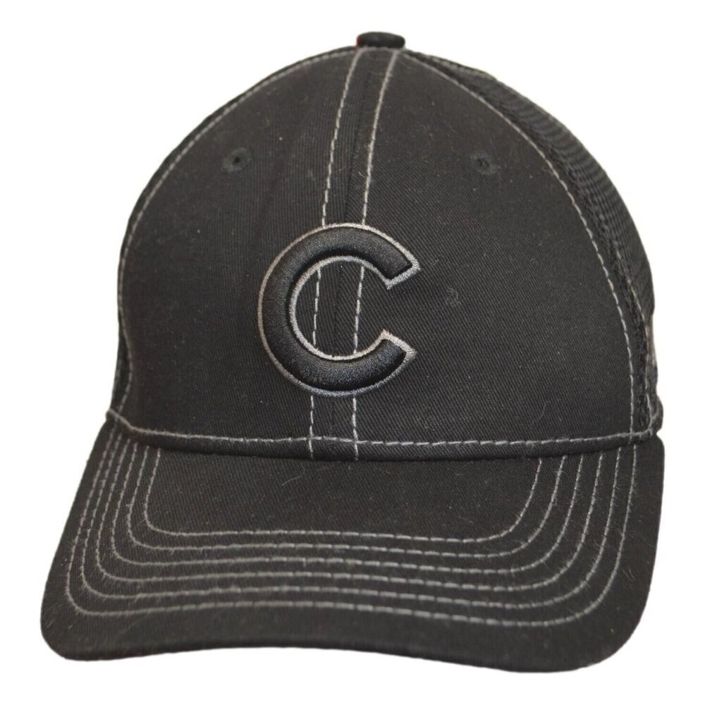 CHILD - YOUTH CHICAGO CUBS BLACK NEW ERA TEAM  STRETCH FIT BASEBALL CAP